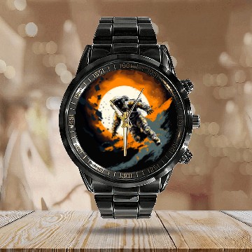Discover astronaut floating in space Galactic spaceman Idea Creative 1 Calendar Steel Band Watch