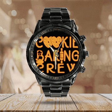 Discover Cookie Baking Crew Christmas Funny Gingerbread xmass Baker Baseball Tees Calendar Steel Band Watch