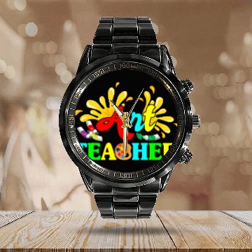 Discover Art Teacher School Creative Artist Calendar Steel Band Watch