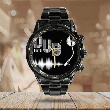 Discover Dub Step Music Vinyl DJ Record Player Calendar Steel Band Watch