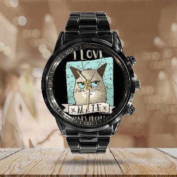 Discover Funny Cat I Love Math It Makes People Cry Teacher Nerd Calendar Steel Band Watch