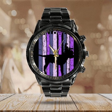 Discover Border Terrier Witch Hat Halloween Spooky Creepy Purple Baseball Tees Calendar Steel Band Watch