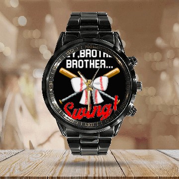 Discover Baseball Sister Hey Brother Brother Swing Calendar Steel Band Watch