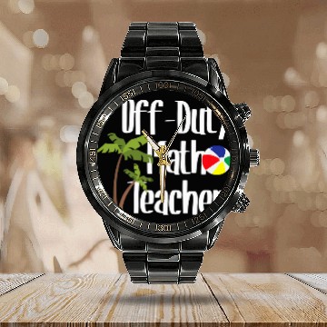 Discover Off Duty Math Teacher Summer Beach Vacation Spring Break Calendar Steel Band Watch