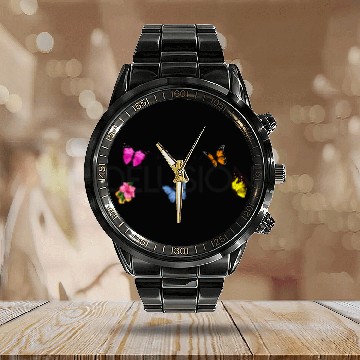 Discover Impossible is a    Delusion Hibiscus and Butterfly Calendar Steel Band Watch