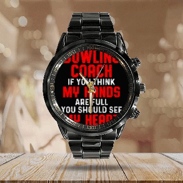 Discover Bowling Coachs Full Player Team Instructor Zip Calendar Steel Band Watch