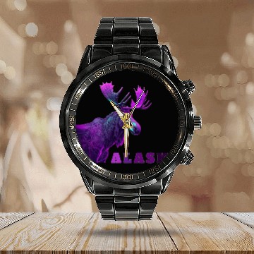 Discover Lacrosse Gift Moose Alaska Costume supernatural merchandise Calendar Steel Band Watch