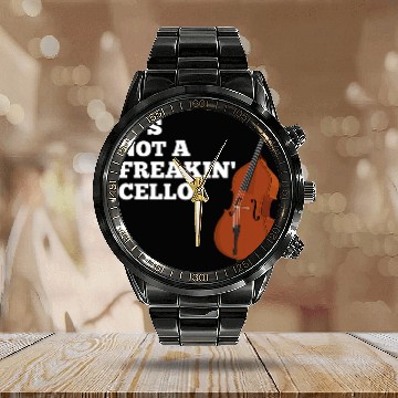 Discover its not a cello double bass Calendar Steel Band Watch