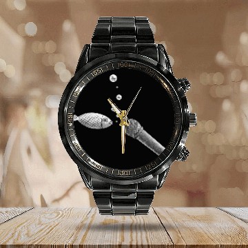 Discover Funny Fish Singer with Microphone Creative Music Lover Calendar Steel Band Watch