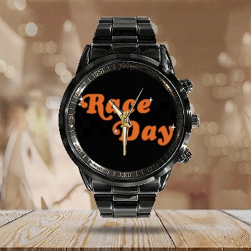 Discover Race Day Checkered Flag Racing Driver Cheer Mama Baseball Tees Calendar Steel Band Watch