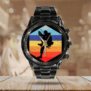 Discover Boulder Bouldering Climber Womens Bouldering Calendar Steel Band Watch