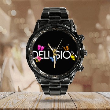 Discover Impossible is a    Delusion Hibiscus and Butterfly 3 Calendar Steel Band Watch