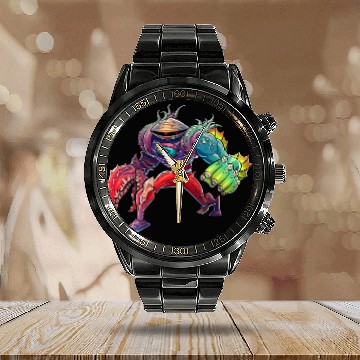 Discover Chowderhead 2Cool Clam Lobster Superhero Art Calendar Steel Band Watch
