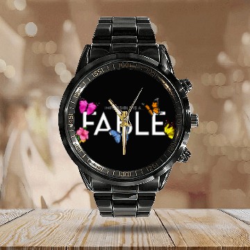 Discover Impossible is a    Fable Hibiscus and Butterfly Calendar Steel Band Watch