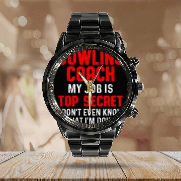Discover Bowling Coachs Job Player Team Instructor Zip Calendar Steel Band Watch
