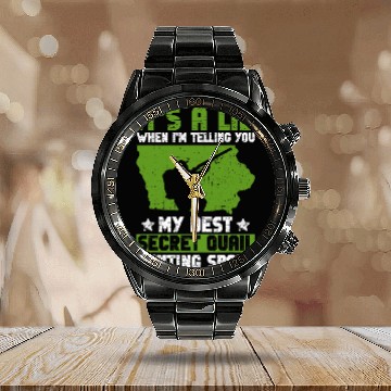 Discover Quail Hunter And Upland Game Bird Hunting Baseball Tees Calendar Steel Band Watch