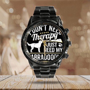 Discover Labradoodle 23 Calendar Steel Band Watch