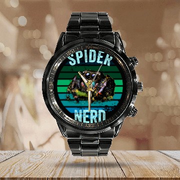 Discover Regal Jumping Spider Grunge Spooder Spider Nerd Pet Spider Calendar Steel Band Watch