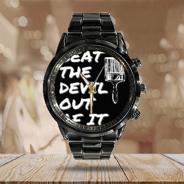Discover Beat the Devil out of It funny artist drawing gift Baseball Tees Calendar Steel Band Watch