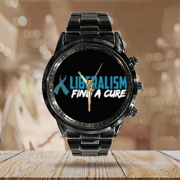 Discover Liberalism find a cure Calendar Steel Band Watch
