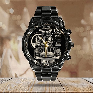 Discover Carroll Shelby Race Legend Calendar Steel Band Watch