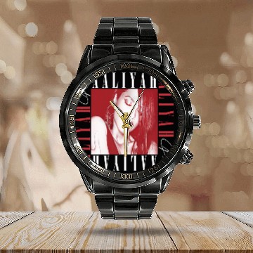 Discover Aaliyah Squared Logo Pullover Calendar Steel Band Watch