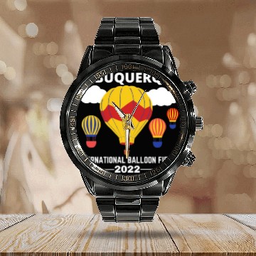 Discover Albuquerque Balloon Fiesta 2022 Calendar Steel Band Watch