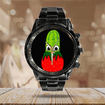 Discover Cactus In Strawberry Pot Baseball Tees Calendar Steel Band Watch