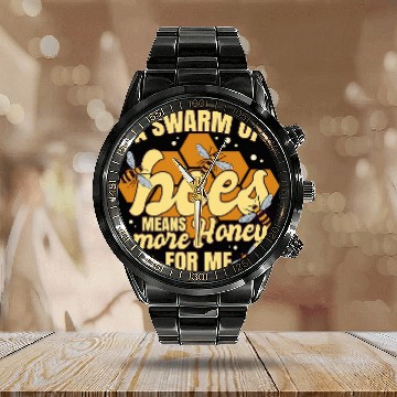 Discover Funny Beekeeper Bee Apparel Calendar Steel Band Watch