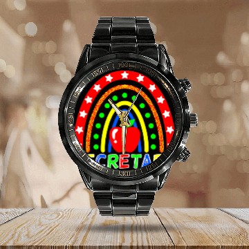 Discover Secretary Boho Rainbow Funny Back To School Baseball Tees Calendar Steel Band Watch