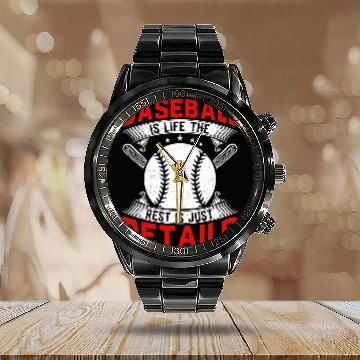 Discover Baseball Is Life The Rest Is Just Details Zip Calendar Steel Band Watch