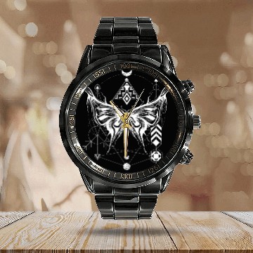 Discover Minimalist Insect Moth Witch Gothic Emo Grunge Aesthetic Calendar Steel Band Watch