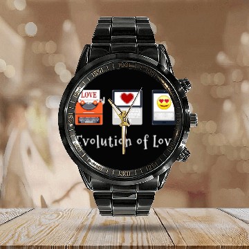 Discover Funny Valentines Evolution of Love Calendar Steel Band Watch