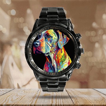 Discover Great Dane Dreams K9 Calendar Steel Band Watch
