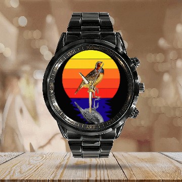 Discover patridge quail grouse Calendar Steel Band Watch