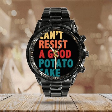 Discover Cant Resist A Good Potato Cake Calendar Steel Band Watch