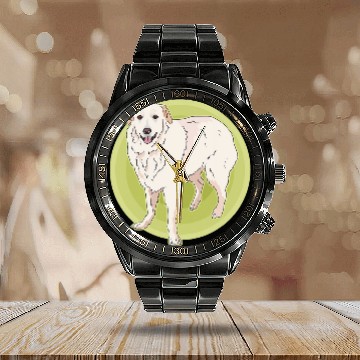 Discover Great Pyrenees Dog Owner Pyrenees Calendar Steel Band Watch