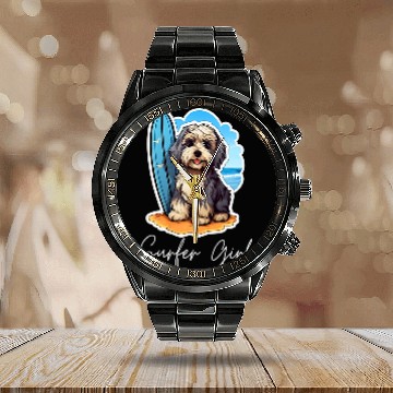Discover Havanese Surfer Girl Calendar Steel Band Watch