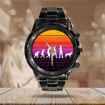 Discover Dutch Herder Evolution Retro Dutch Herdershond Calendar Steel Band Watch