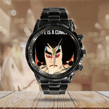 Discover Comedy Comedian Clown Kabuki Theater Actor Stage Quote Calendar Steel Band Watch