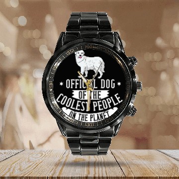 Discover Great Pyrenees Dog Puppies Owner Lover 9 Baseball Tees Calendar Steel Band Watch