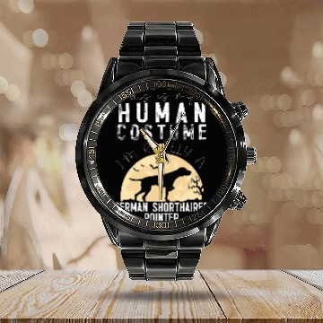 Discover Halloween Human Costume German Shorthaired Pointer Creepy Calendar Steel Band Watch