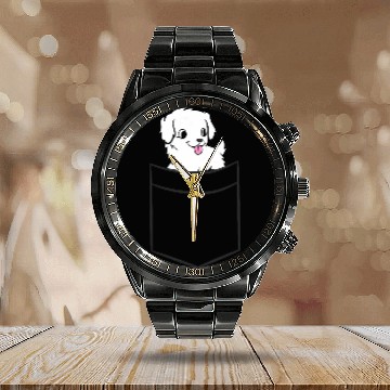 Discover Great Pyrenees Dog In Pocket Funny Great Pyrenees Calendar Steel Band Watch