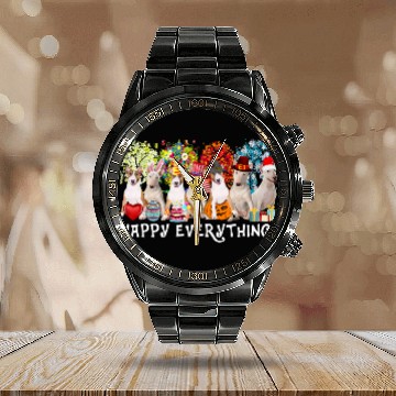 Discover Happy Everything Bull Terrier Dog Seasons All Year Tree Love37 Baseball Tees Calendar Steel Band Watch