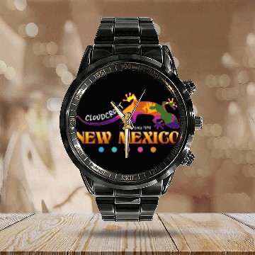 Discover Cloudcroft New Mexico USA Desert Gecko Vacation Souvenir Calendar Steel Band Watch