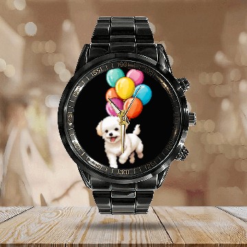 Discover Flying Balloons Maltese Calendar Steel Band Watch