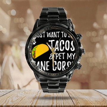 Discover Cane Corso Taco Lover Cinco de Mayo Cat Mom Gift Calendar Steel Band Watch