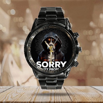 Discover Bulldog Coffee I Grumpy Dog I Sorry Not My Problems Calendar Steel Band Watch