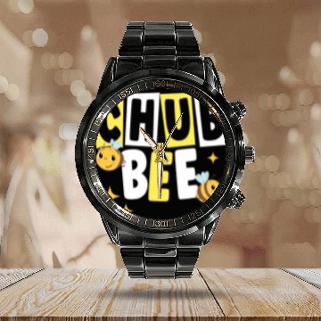 Discover Chubbee Funny Honey Bumble Bee Lover Beekeeping Women Calendar Steel Band Watch