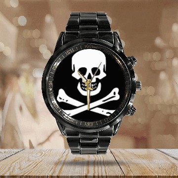 Discover Sam Bellamy Pirate Flag Calendar Steel Band Watch